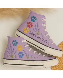 Adventure Pawprint Sneakers for Pet Lovers, Outdoor Enthusiasts, Hikers – Comfy and for Casual Walks, Camping Trips - Custom Embroidered - Main View