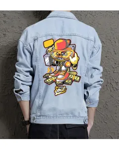 Afrsoul Jean Jacket for Men – Gift for Streetwear Fans – Christmas Gift - Light Blue - Main View