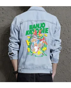 Banjo Kazooie Denim Jacket for Men - Gift for Retro Gamers - Christmas Gift - Light Blue - Main View