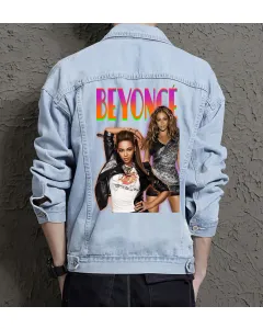 Beyoncé Jean Jacket for Men – Gift for Music Fans – Christmas Gift - Light Blue - Main View