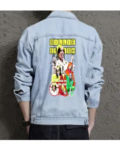 Billie Eilish Jean Jacket for Men – Gift for Music Fans – Birthday Present - Light Blue - Main View