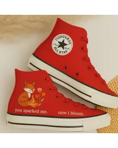 Bloom-themed Floral Sneakers for Women and Garden Enthusiasts – Stylish Footwear for Casual Walks, Garden Parties Perfect Gift for Nature Lovers - Custom Embroidered - Main View