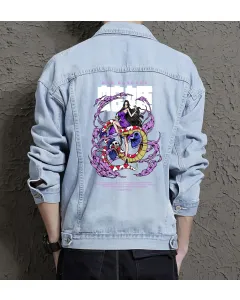 Boa Hancock Jean Jacket for Men – Gift for Anime Fans – Birthday Present - Light Blue - Main View