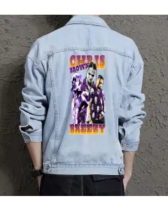 Breezy Jean Jacket for Men – Gift for Streetwear Fans – Back-to-school Gift - Light Blue - Main View