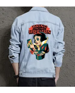 Bring Me Horizon Jean Jacket for Men – Gift for Music Fans – Christmas Gift - Light Blue - Main View