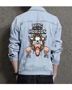 Bring Me the Horizon Jean Jacket for Men – Gift for Music Fans – Christmas Gift - Light Blue - Main View
