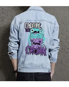 Capture the Crown Jean Jacket for Men – Gift for Teen Boys – Christmas Gift - Light Blue - Main View