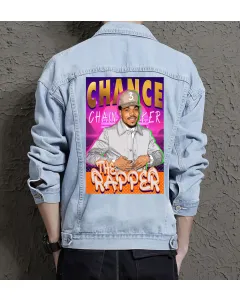 Chance Jean Jacket for Men – Gift for Streetwear Fans – Christmas Gift - Light Blue - Main View