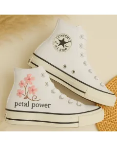Cherry Blossom Printed Sneakers for Women and Nature Lovers – Vibrant for Casual Walks, Spring Festivals, Perfect Gift for Garden Enthusiasts - Custom Embroidered - Main View