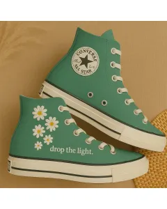 Colorful Daisy Sneakers for Women and Girls – and Comfortable for Casual Walks, Festivals, and Everyday Wear - Custom Embroidered - Main View