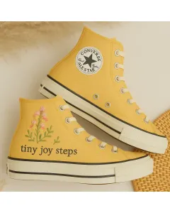 Colorful Floral Sneakers for Women and Garden Lovers – Comfortable and for Casual Outings and Walks - Custom Embroidered - Main View