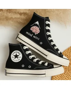 Comfortable Mind Wins Sneakers for Outdoor Enthusiasts, Travelers, and Adventurers – Stay Active and Stylish for Hiking, Traveling - Custom Embroidered - Main View