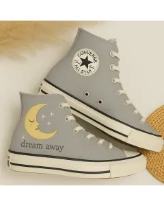 Comfortable Sneakers for Night Owls, Dreamers, and Trendsetters – Illuminate Your Style for Casual Outings, Night Adventures - Custom Embroidered - Main View