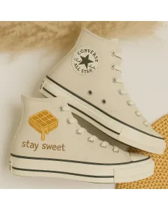 Comfortable Sneakers with Sweet Waffle Design for Athletes, Runners, Sneakerheads – Enhanced Comfort for Sports, Casual Wear - Custom Embroidered - Main View