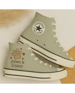 Cozy Animal Print Sneakers for Pet Lovers – Comfortable Shoes for Casual Walks and Pet Adoption Events - Custom Embroidered - Main View