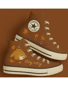 Cozy Embroidered Canvas Sneakers for Women, Men, Kids – Stylish Comfort for Everyday Wear, Fall Outings - Custom Embroidered - Main View