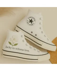 Custom Sneakers – Clover Lace Ring Set for Women – Elegant Jewelry for Weddings, Parties – Perfect Gift for Bridesmaids - Custom Embroidered - Main View