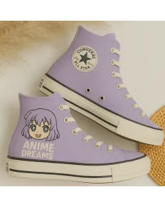 Custom Sneakers – Cute Anime Heart Design Sticker for Anime Fans, Laptop Owners, and Diy Enthusiasts – Vibrant Colors for Laptops, Water Bottles - Custom Embroidered - Main View
