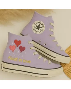 Custom Sneakers – Heart-shaped Balloons for Parties, Weddings, and Celebrations – Vibrant Decor for Special Events - Custom Embroidered - Main View