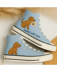 Custom Sneakers – Love Letter Envelope Earrings for Women – Romantic Gift for Her, Anniversary, Valentine's Day – Perfect Gift for Jewelry Lovers - Custom Embroidered - Main View