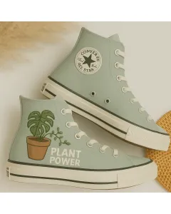 Custom Sneakers – Plant Parent – Stylish Plant Care Organizer for Plant Lovers, Gardeners – Stay Organized for Indoor Gardening, Home Decor - Custom Embroidered - Main View