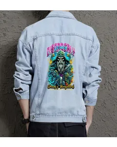Disordelylegion Denim Jacket for Men - Gift for Gamers - Christmas Present - Light Blue - Main View