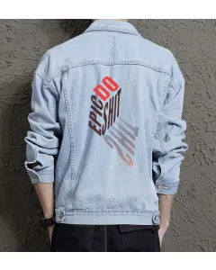 Do Epicshit Denim Jacket for Men - Gift for Adventurers - Graduation Celebration - Light Blue - Main View