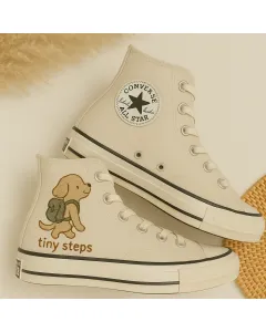 Dog Lover Sneakers for Women, Pet Owners, Animal Enthusiasts – Stylish Embroidered Design for Casual Outings, Dog Park Visits - Custom Embroidered - Main View