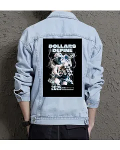 Dollarsdefine Jean Jacket for Men – Gift for Trendy Teens – Birthday Present - Light Blue - Main View