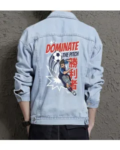 Dominate Thepitch Jean Jacket for Men – Gift for Trendy Teens – Birthday Present - Light Blue - Main View