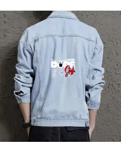 Dopestyle Jean Jacket for Men – Gift for Urban Trendsetters – Christmas Gift - Light Blue - Main View