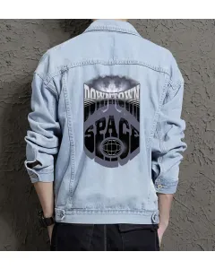 Downtownspace Denim Jacket for Men – Urban Style – Casual Wear – Great Gift Idea - Light Blue - Main View