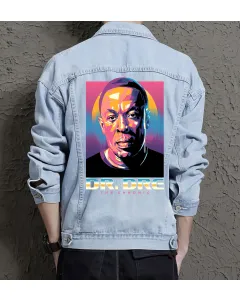 Dre Jean Jacket for Men – Gift for Music Fans – Birthday Present - Light Blue - Main View