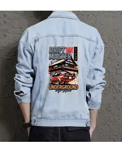 Driftmaster Denim Jacket for Men – Gift for Car Enthusiasts – Casual Wear - Light Blue - Main View