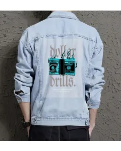 Drills Jean Jacket for Men – Gift for Skater Dudes – Christmas Gift - Light Blue - Main View