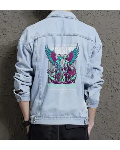 Dualityday Denim Jacket for Men – Classic Wardrobe Staple – Everyday Wear – Great Gift Idea - Light Blue - Main View