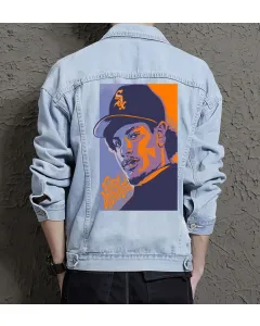 Eazye Jean Jacket for Men – Gift for Music Fans – Birthday Present - Light Blue - Main View