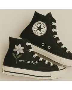 Elegant Floral Sneakers for Women – Comfort for Casual Outings, Shopping Spree – Perfect Gift for Fashionistas - Custom Embroidered - Main View