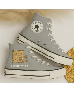 Embroidered Adventure Sneakers for Outdoor Enthusiasts, Hikers, Travelers – Stylish and Durable for Adventures, Travel - Custom Embroidered - Main View