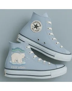 Embroidered Arctic Canvas Sneakers for Women, Men, Kids – Lightweight Comfort for Casual, Outdoor Adventures for Weddings & Festivals - Custom Embroidered - Main View