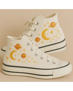 Embroidered Canvas Sneakers for Men, Women, Kids – Customizable Design for Everyday Wear, Special Events - Custom Embroidered - Main View