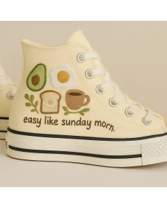 Embroidered Canvas Sneakers for Men, Women, Kids – Stylish Comfort for Everyday and Weekend Fun for Weddings & Festivals - Custom Embroidered - Main View