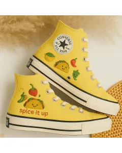 Embroidered Canvas Sneakers for Men, Women, Kids – Stylish Comfort for Casual Outings, Everyday Wear for Weddings & Festivals - Custom Embroidered - Main View