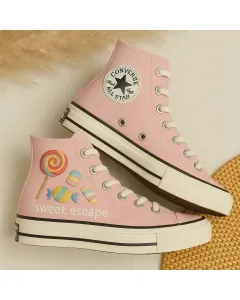 Embroidered Canvas Sneakers for Women, Girls & Teens – Stylish Comfort for Everyday Wear, Casual Outings - Custom Embroidered - Main View