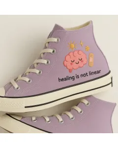 Embroidered Canvas Sneakers for Women, Men, Kids – Boost Mental Health with Stylish Comfort for Everyday Wear and Casual Outings - Custom Embroidered - Main View