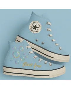 Embroidered Canvas Sneakers for Women, Men, Kids – Stylish Bubble Design for Casual Outings, Everyday Wear for Weddings & Festivals - Custom Embroidered - Main View