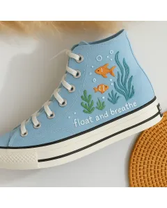 Embroidered Canvas Sneakers for Women, Men, Kids – Stylish & Comfortable Shoes for Casual Outings, School for Weddings & Festivals - Custom Embroidered - Main View