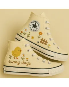 Embroidered Canvas Sneakers for Women, Men, Kids – Stylish Embroidery for Everyday Comfort and Fashion Statements for Weddings & Festivals - Custom Embroidered - Main View