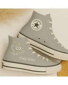 Embroidered Canvas Sneakers for Women, Men, Kids – Stylish Comfort for Everyday Wear, Night Out - Custom Embroidered - Main View