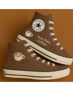 Embroidered Canvas Sneakers for Women, Men, Kids – Stylish Embroidery for Casual, Everyday Wear for Weddings & Festivals - Custom Embroidered - Main View